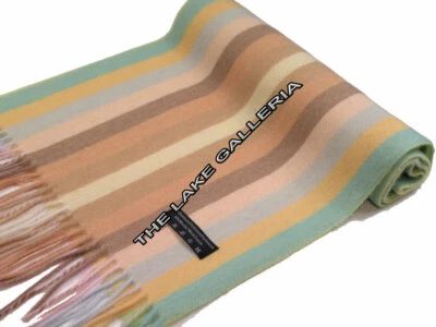 Multi-Color Stripes Pattern Soft Real Wool Woven Winter Muffler Scarf Warm Foto 1 de 2