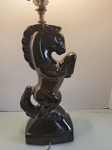 Vintage Ceramic Glazed Horse Lamp Mid Century Modern 16 inches - Picture 1 of 4