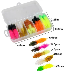 Esca Artificiale Morbida per Pesca Verme in Silicone Set 30 PZ Fishing 5 Colori - Foto 1 di 10