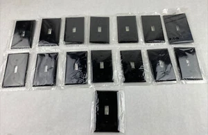 Lot of 15 Eaton Single Toggle Plates Black - Picture 1 of 3
