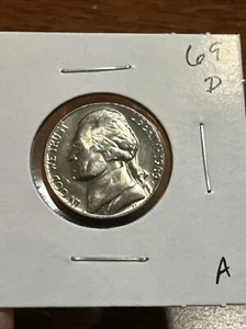 1969 D Jefferson Nickel Gem BU Brilliant Uncirculated Free Shipping - Picture 1 of 4