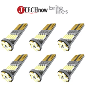Jtech 6x T10 15-SMD CANBUS Xenon White LED Car Light Bulb 194 168 2825 W5W - Picture 1 of 5