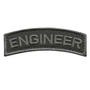 engineer shoulder tab subdued embroidered morale tactical badge hook patch - Picture 1 of 2