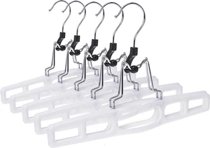 Quality Hangers 10 Pack Premium Skirt Hangers - Thin Space Saving Pant Hangers S - Picture 1 of 12