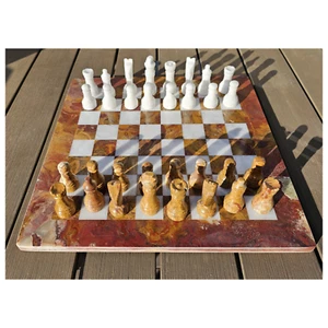 15" Marble chess set, handmade stone Chess Set for Fathers Day Gift For Him-New - Picture 1 of 14