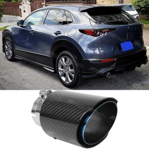For Mazda CX-3 CX-5 CX-30 Carbon 2.5" In 3.5" Out Exhaust Tip Tailpipe Muffler - Bild 1 von 8