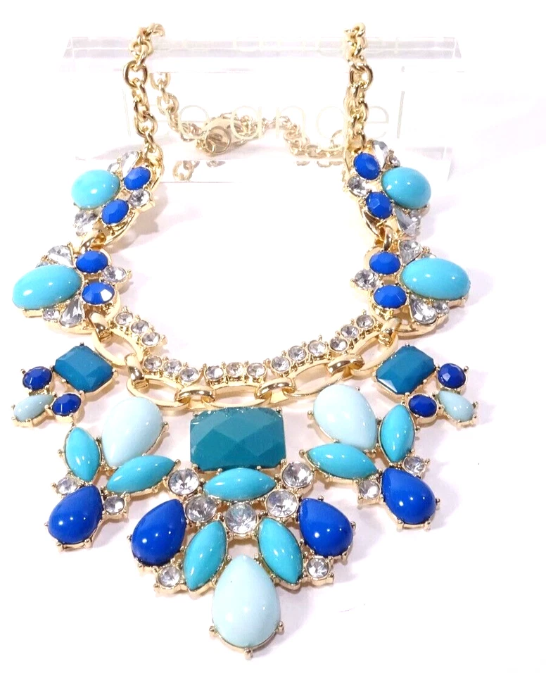 Lee by Lee Angel Women's Baguette Crystal Fan Statement Necklace 135