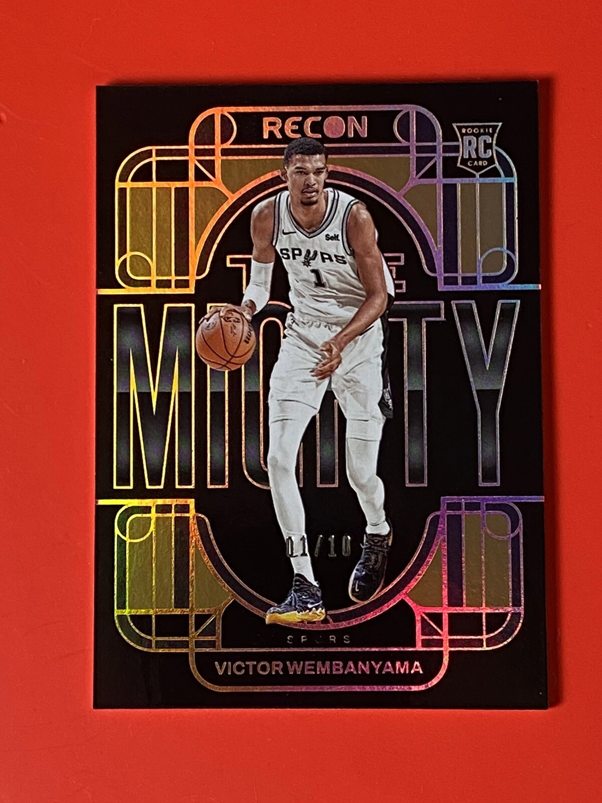 2023-24 Recon VICTOR WEMBANYAMA Gold Parallel 01/10 The Mighty Spurs Jersey #1