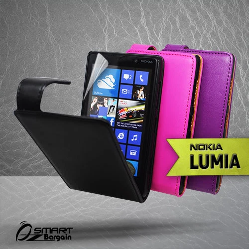 Premium Flip leather Case Cover for NOKIA LUMIA 820 L820 N820 Pouch + Free SP - image 1 of 1