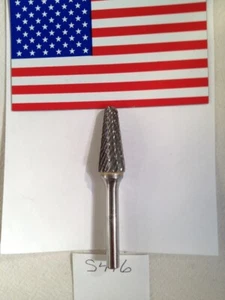 1 NEW FALCON / SGS 1/4" SHANK CARBIDE BURR. SL-4. DOUBLE CUT. USA MADE (S446) - Picture 1 of 4