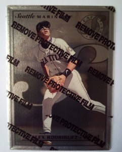 ALEX RODRIGUEZ  1996 LEAF STEEL METAL  #8  SEATTLE MARINERS BASEBALL CARD