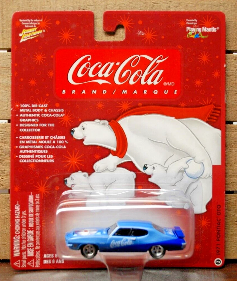 JOHNNY LIGHTNING 1/64 DIECAST CAR 1971 PONTIAC GTO COCA COLA POLAR BEAR ©2004 - Image 1 of 1