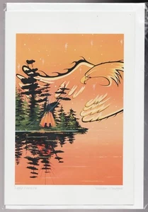 EAGLE PROTECTOR - by Ojibway artist William Monague - New 6" x 9" Art Card - Picture 1 of 1