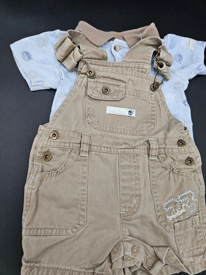 Conjunto general Timberland de 6-9 meses con debajo de la camisa, conjunto general para bebé, ropa unisex Foto 1 de 4