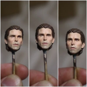 SHF Mafex Size Painted Christian Bale Bruce Wayne Head Carved 1/12 Scale Model T - Picture 1 of 6