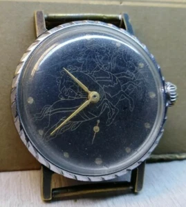 Rare Vintage Watch Pobeda Zim USSR Horses - Picture 1 of 12