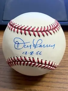 DON LARSEN SIGNED AUTOGRAPHED OAL BASEBALL!  Yankees, Giants!  "10-8-56" - Picture 1 of 2