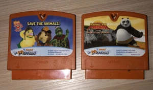 LOT OF 2 Vtech V.Smile V-Motion Learning System Games Kung Fu Panda, Save Animal - Picture 1 of 6