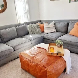Moroccan Ottoman Hassock Pouffe Handmade 30''Footstool Boho Unstuffed New - Picture 1 of 8