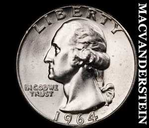 1964 Washington Quarter - Choice Gem Brilliant Uncirculated Lustrous #D3606 - Bild 1 von 2