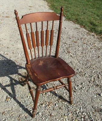 TELL CITY Solid Maple Cattail Back Dining Side Chair - Image 1 of 4