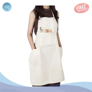 CONDA Cotton Canvas Professional Bib Apron With 3 Pockets for Women Men - Picture 1 of 8