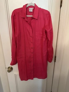 Finley Leinen Langarm Kleid Rosa Rot Orange Leinen XL - Bild 1 von 6