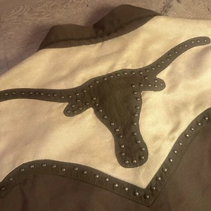 Vintage Scully Western Langarm Nieten Perlen Druckknopf Texas Longhorn Bull XL - Bild 1 von 7