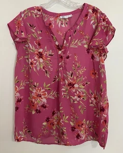 DANIEL RAINN DR2 Bluse L rosa Blumen feminin Cottagecore Top Büro Karriere - Bild 1 von 4