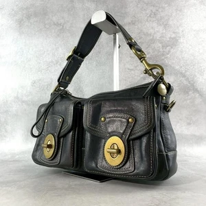 Coach Legacy  65th Anniversary  10328 Turnrock  Black Leather Shoulder Bag Y2K - Picture 1 of 10