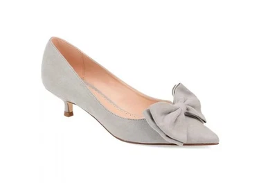 Zapatos de tacón con lazo gris para mujer Journee Collection Orana talla 11 Foto 1 de 4