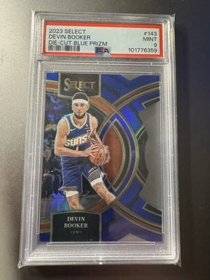 Select Devin Booker 2023 troquelado azul Prizim - PSA 9/249 Foto 1 de 2
