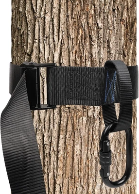 Tree Stand Hunting Harness - Climbing Strap Treestand Belt with Adjustable Hook - Image 1 of 4