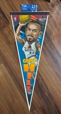 NBA DETROIT PISTONS GRANT HILL FULL  SIZE  Basketball  PENNANT Duke - Image 1 of 2
