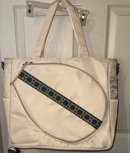 Loven Tote Sport Sporttasche Tennisschlägerhalter creme steingrün - Bild 1 von 5