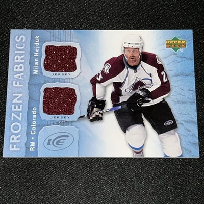 MILAN HEJDUK Dual Jersey 2007-08 UD Ice Frozen Fabrics Free Comb Ship - Image 1 of 2