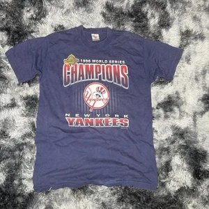 VTG Yankees World Series T Shirt Mens Large 1996 Champions MLB New York USA - Picture 1 of 4