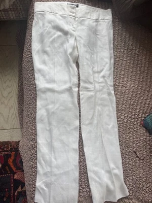 DOLCE & GABBANA Vintage  Women's White Y2K Linen Wide  Pants Size M - Image 1 of 4