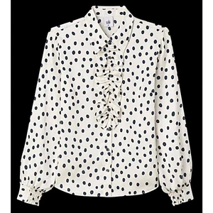 New Cabi $99 Charming Blouse Satin #6709 LARGE Spring 2025 Ruffle Button Front - Picture 1 of 2