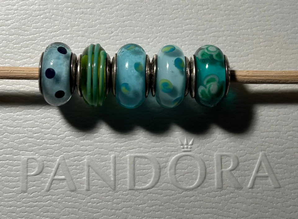 Original Pandora – Murano Glas Charms – Blau Farbtöne - Weihnachtsgeschenk - Bild 1 von 2