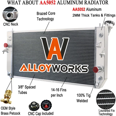 Radiador de aluminio de 3 filas para Buick LeSabre Pontiac Bonneville 3,8 L V6 2000-2005 Foto 1 de 4