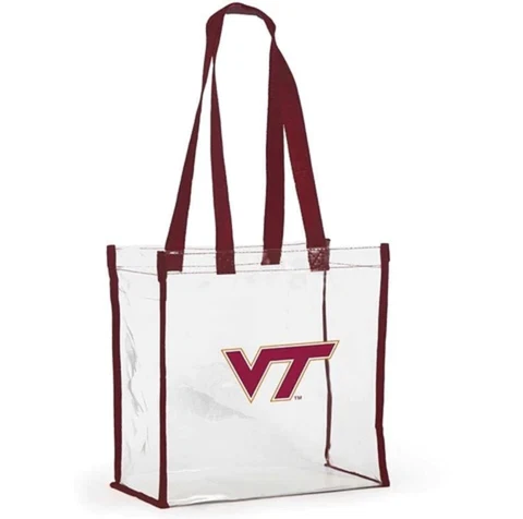 Virginia Tech Hokies Clear Regulation Sized Stadium Tote Cover
