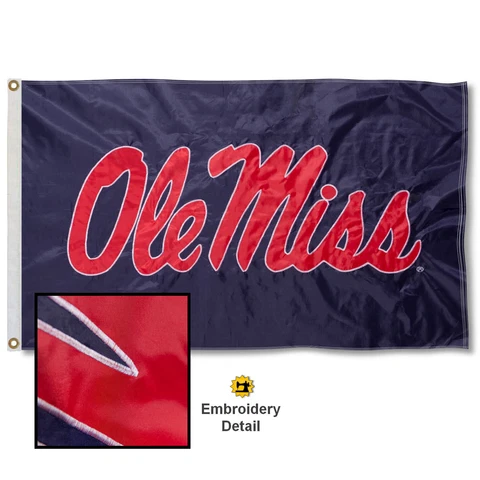 University of Mississippi Embroidered and Appliqued Nylon Flag Cover