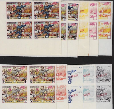 Liberia Scott # 309-312 SPECIMEN 11 Diff Color Progressions VF OG LH Stamps - Image 1 of 4