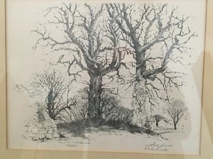 H Gilbert Foote Original Lithograph 1967 Signed Art Abbey Gardens #107/150 - Picture 1 of 6