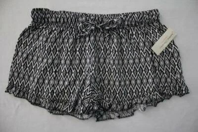 NUEVO Pantalones Cortos para Dormir para Mujer Pijama Mediano Negro Blanco Diamante Rayón Pantalones de Pijama Foto 1 de 3