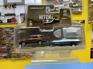 GREENLIGHT HITCH & TOW 2013 FORD EXPLORER & BOAT WITH TRAILER "NEW" - Picture 1 of 8