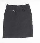Marks And Spencer Womens Grey Polyester Mini Skirt Size 8 Zip