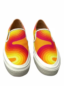 Dries Van Noten X Verner Panton Iconic Waves patrones Yellow Slip Ons Tamaño 39,5 - Imagen 1 de 8