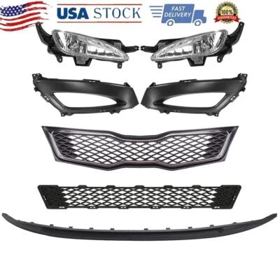 Kit de cubiertas de faros antiniebla de rejilla delantera superior/inferior para Kia Optima 2011-2013 SX/SXL Foto 1 de 4